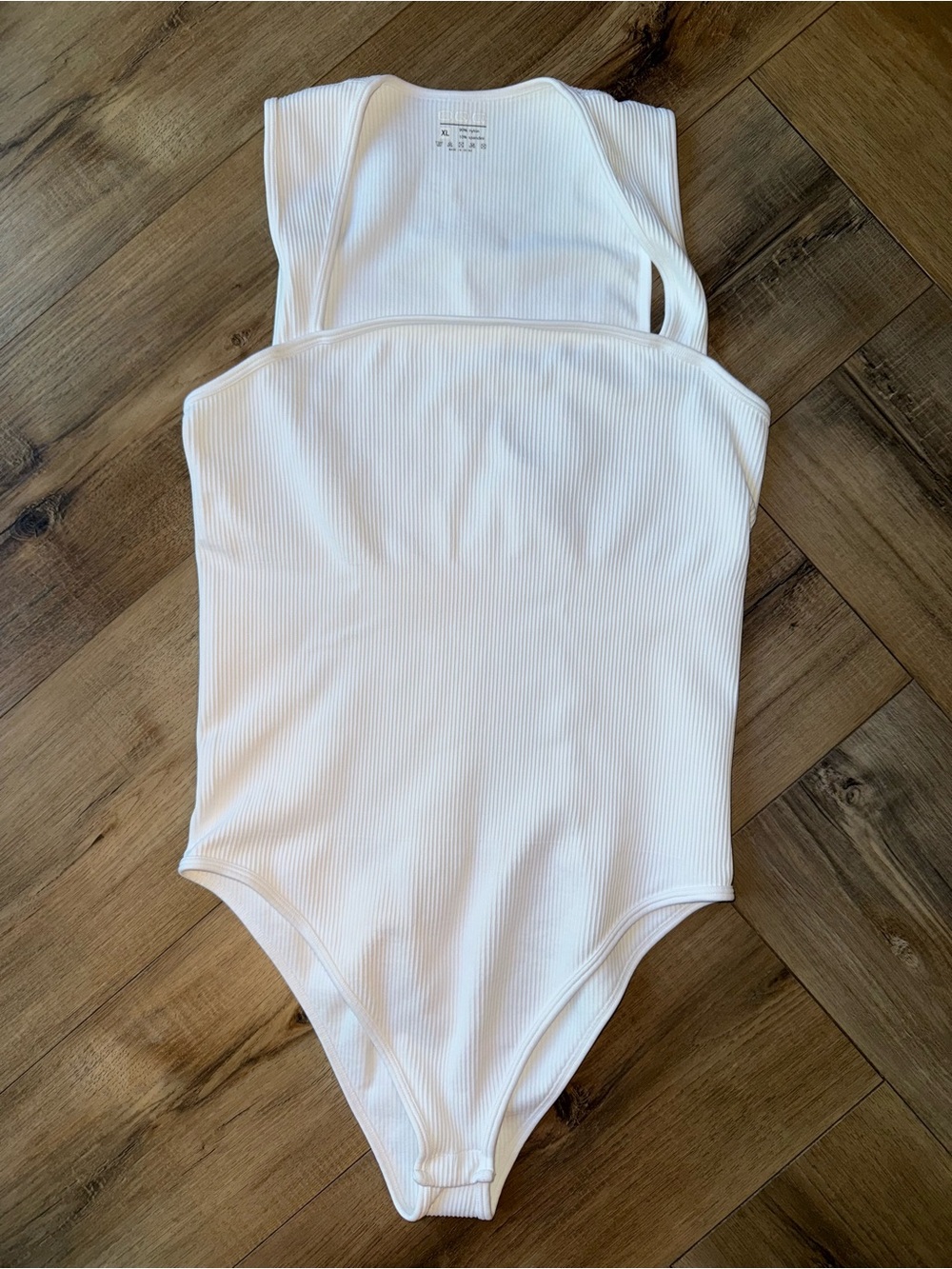 Classic White Ribbed Sleeveless Bodysuit
